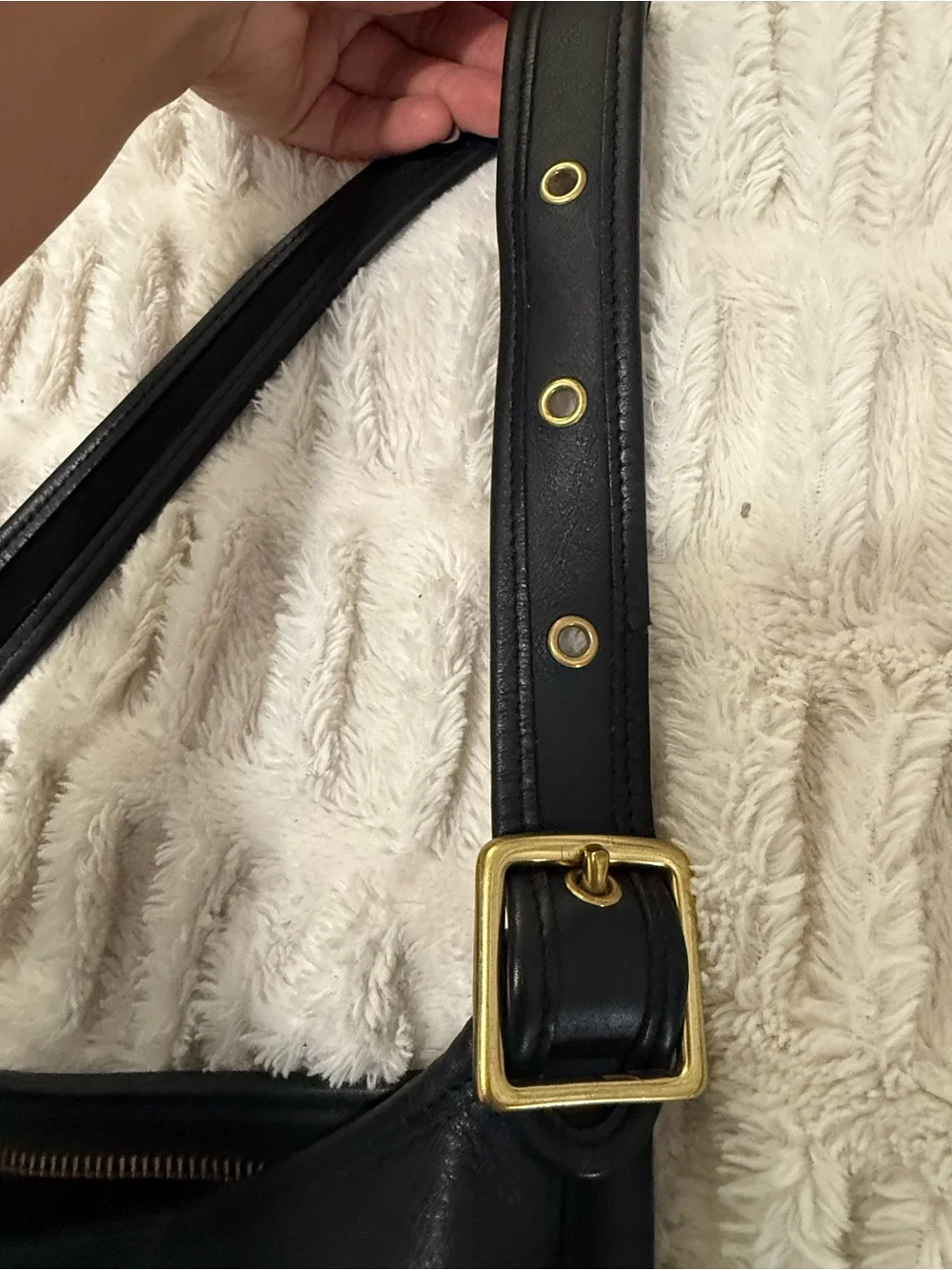 Vintage Coach duffel sac Black Leather Shoulder Bag